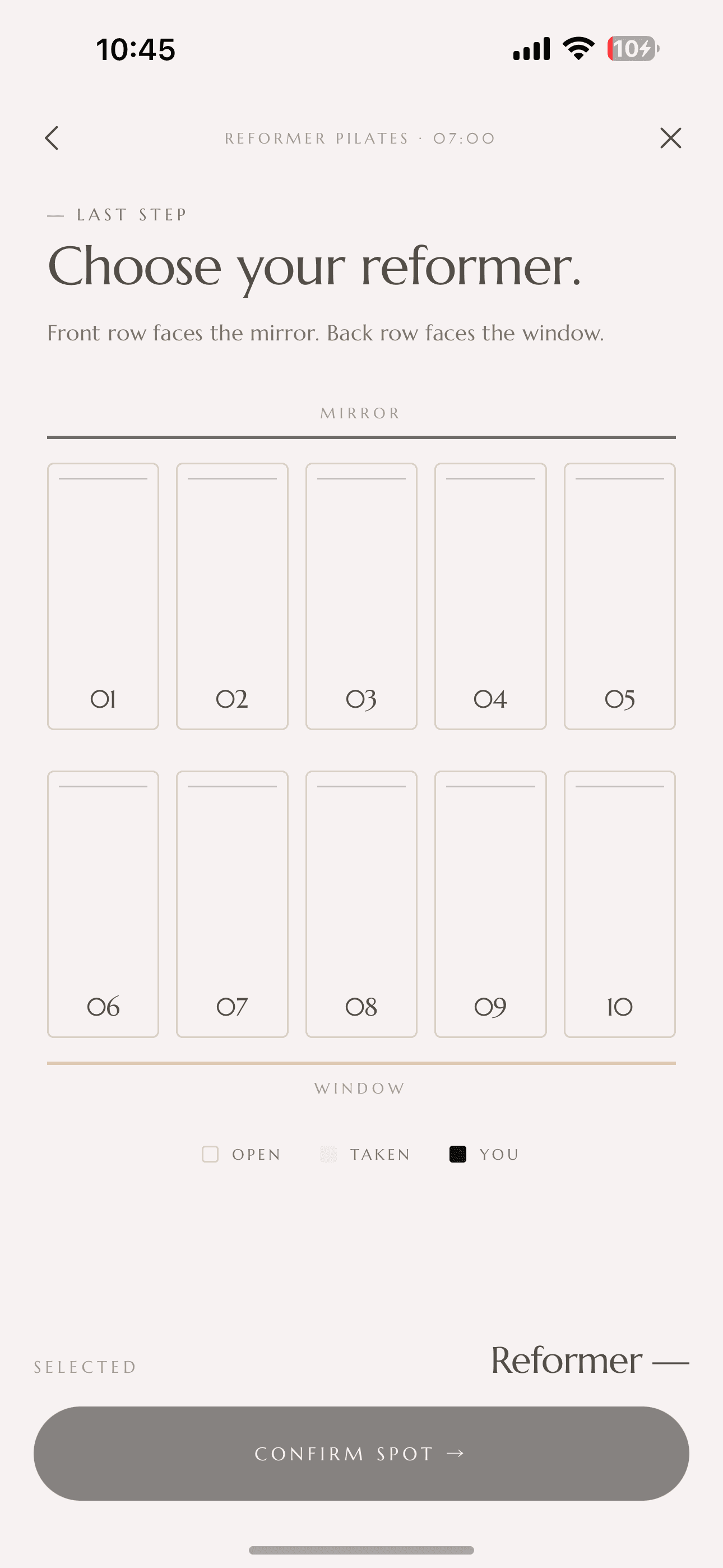 Bare app — choose your reformer